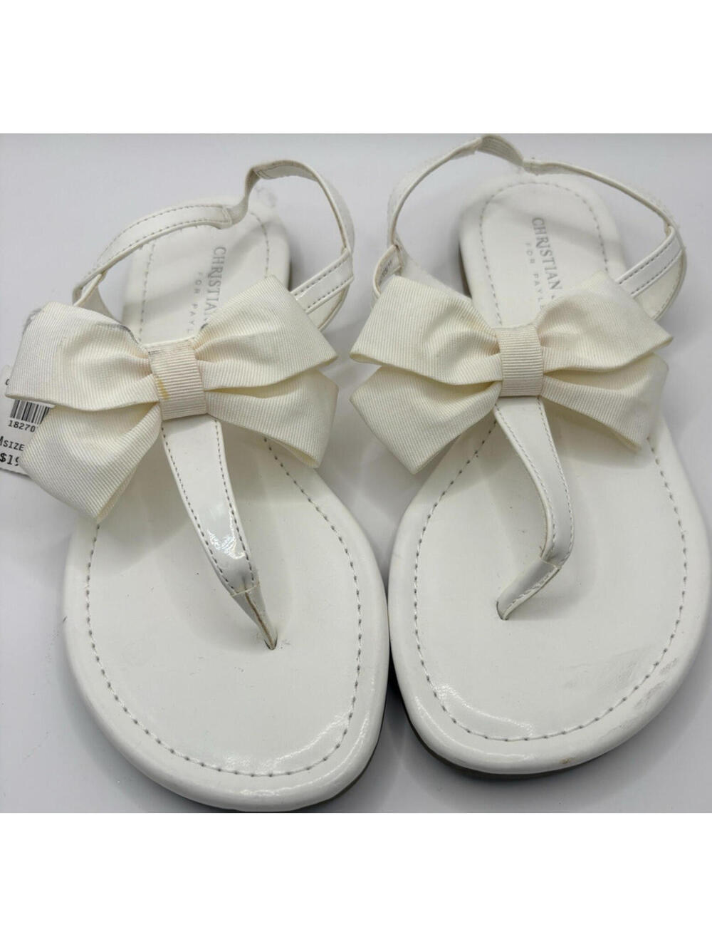 NWT Christian Siriano White Bow Thong Sandals Size 5